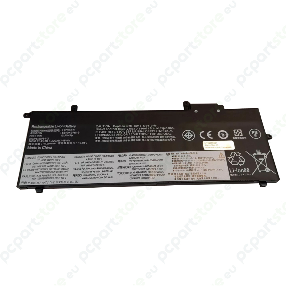 Batterie pour ordinateur portable Lenovo X280/L17C6P71/01AV470